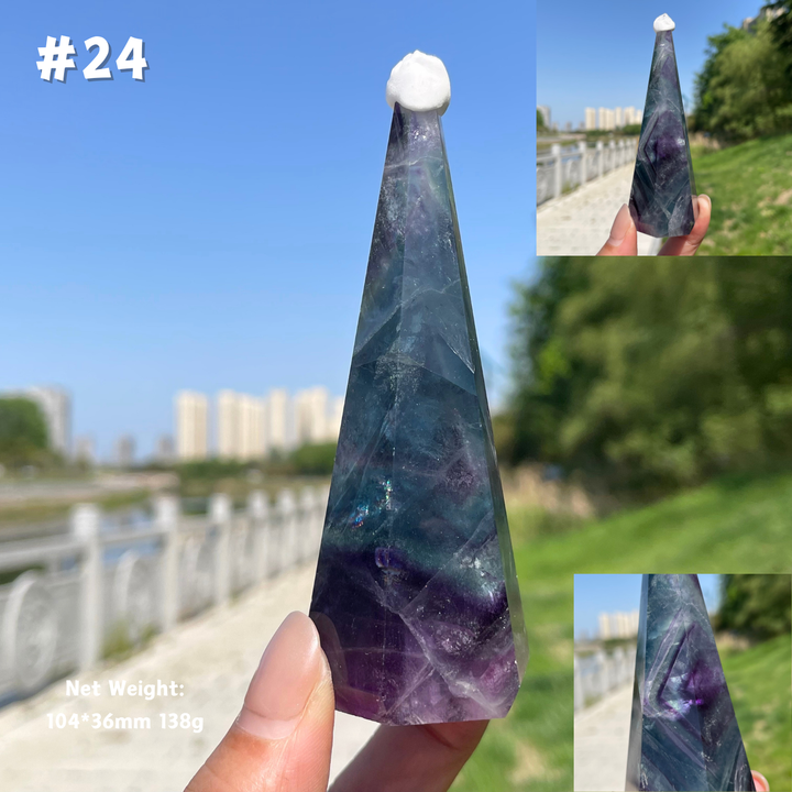 Unique,Natural Crystal Fluorite Diamond Tower