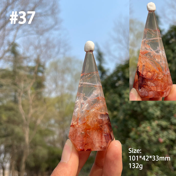 Unique,Natural Crystal Fire Quartz Diamond Tower