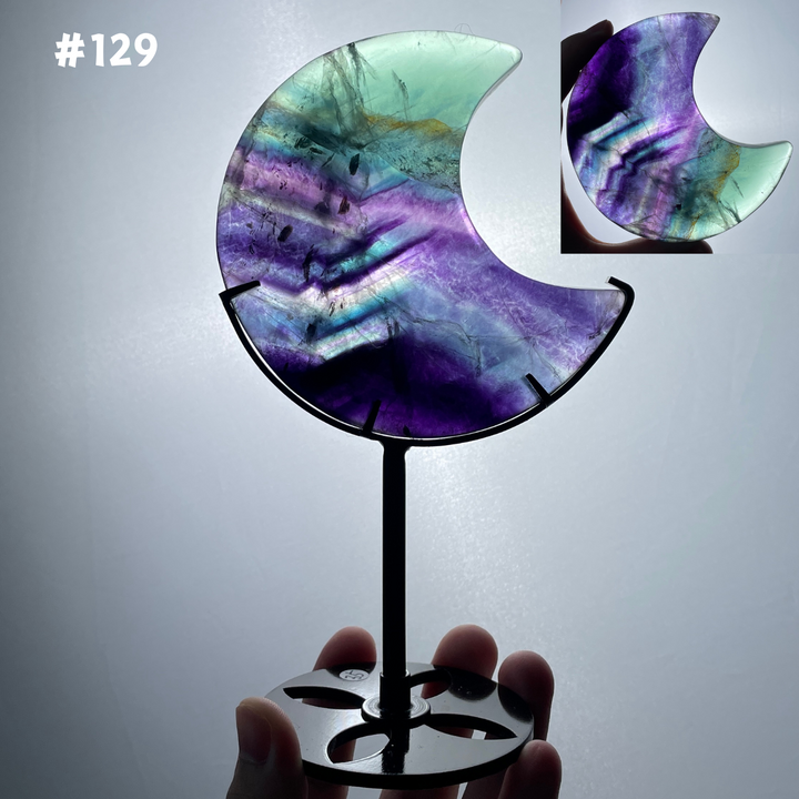 Unique,Rainbow Fluorite Moon