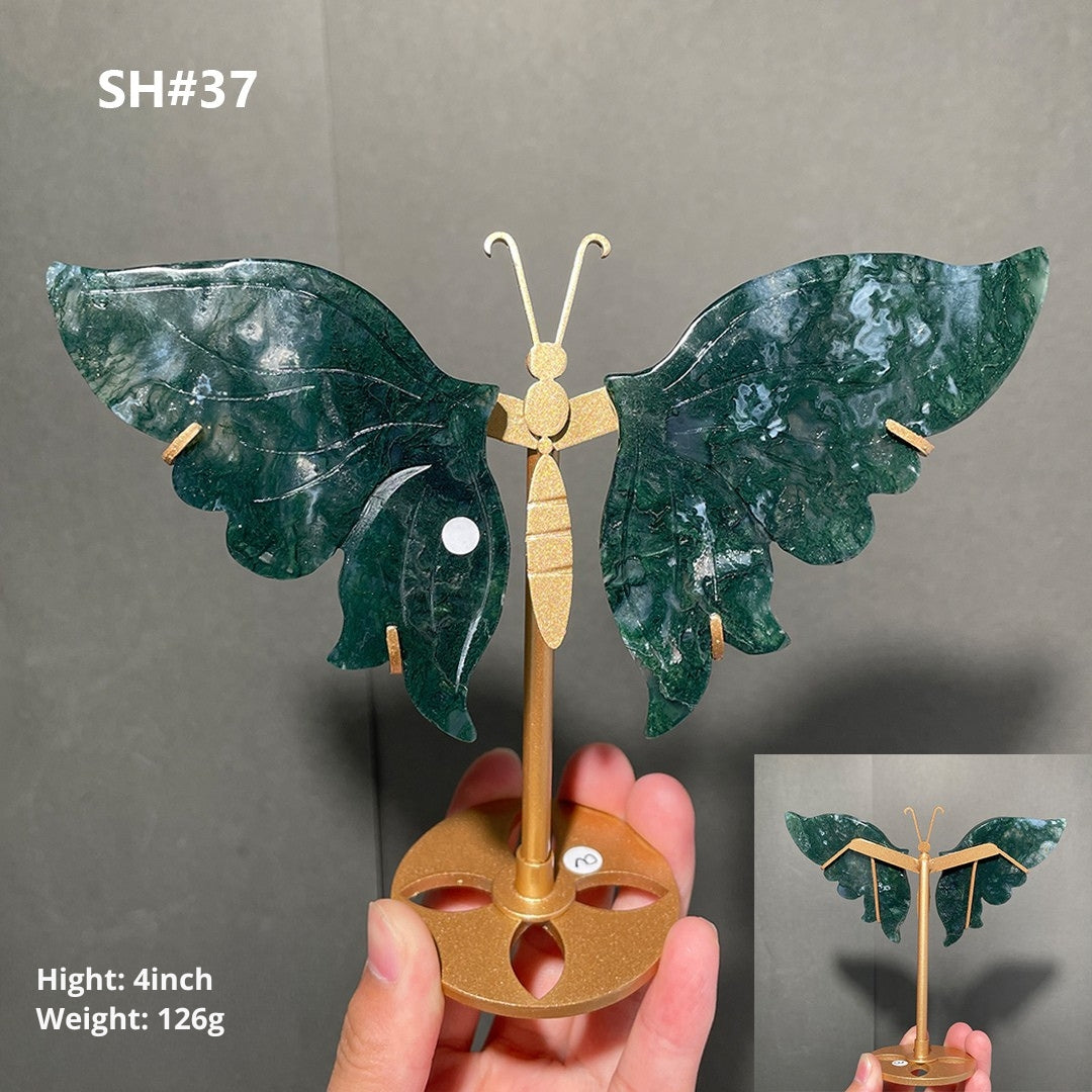 Unique,Moss Agate Butterfly