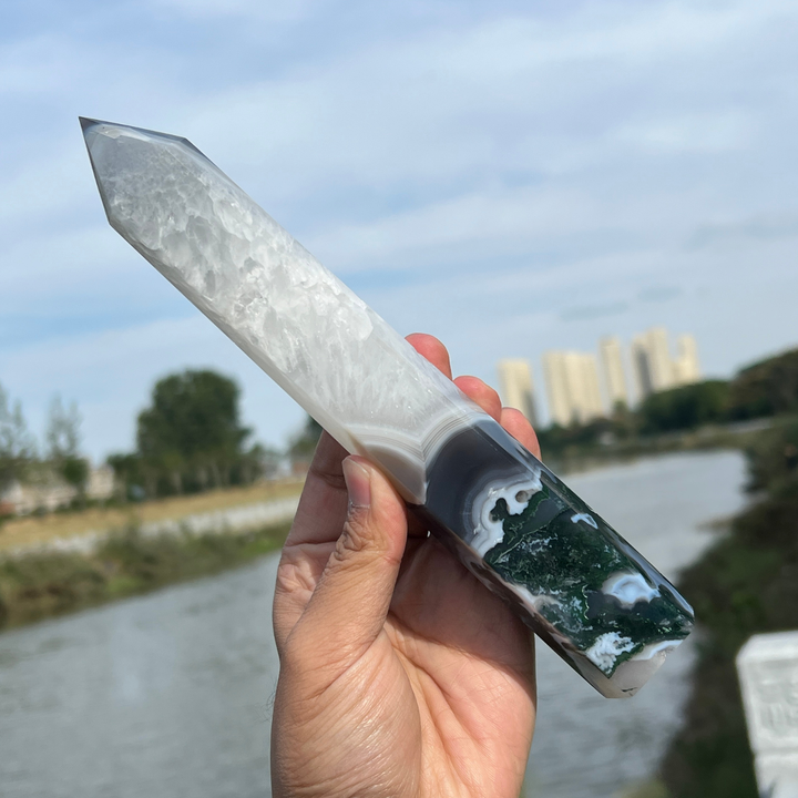 Natura Moss Agate Tower