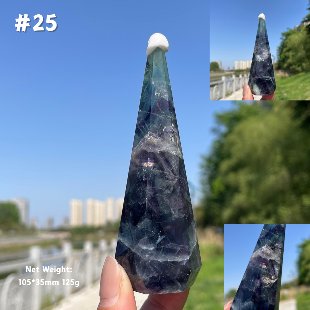 Unique,Natural Crystal Fluorite Diamond Tower