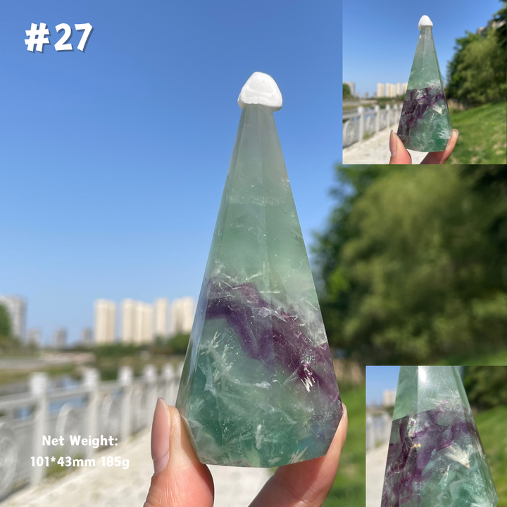 Unique,Natural Crystal Fluorite Diamond Tower