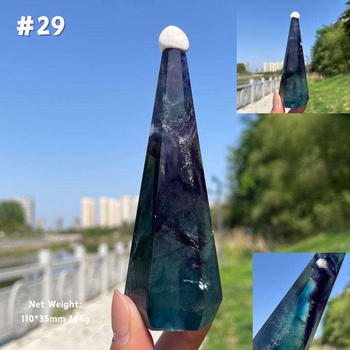 Unique,Natural Crystal Fluorite Diamond Tower