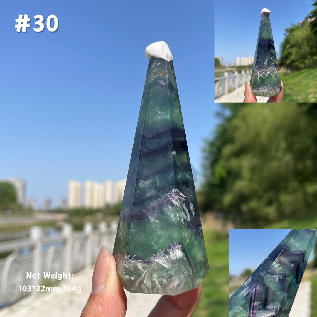 Unique,Natural Crystal Fluorite Diamond Tower