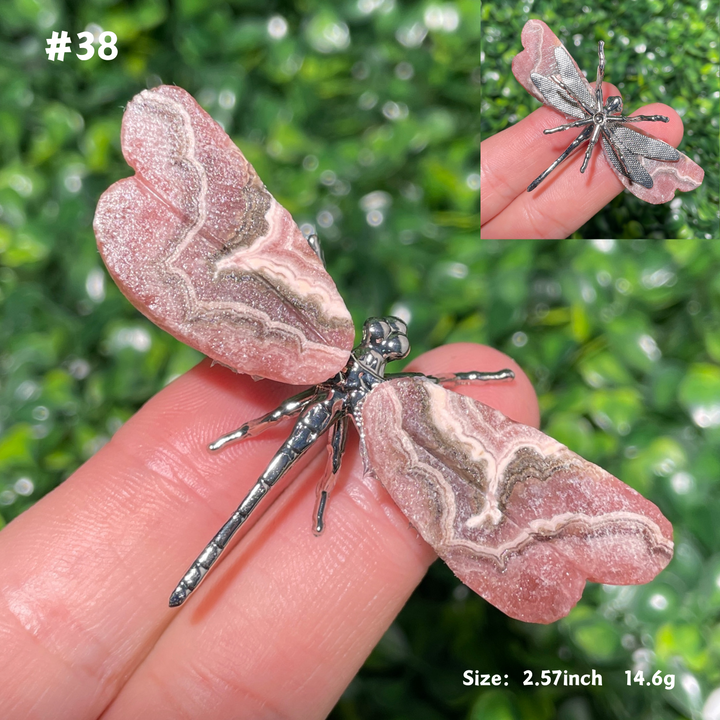 Unique,Rhodochrosite Dragonfly