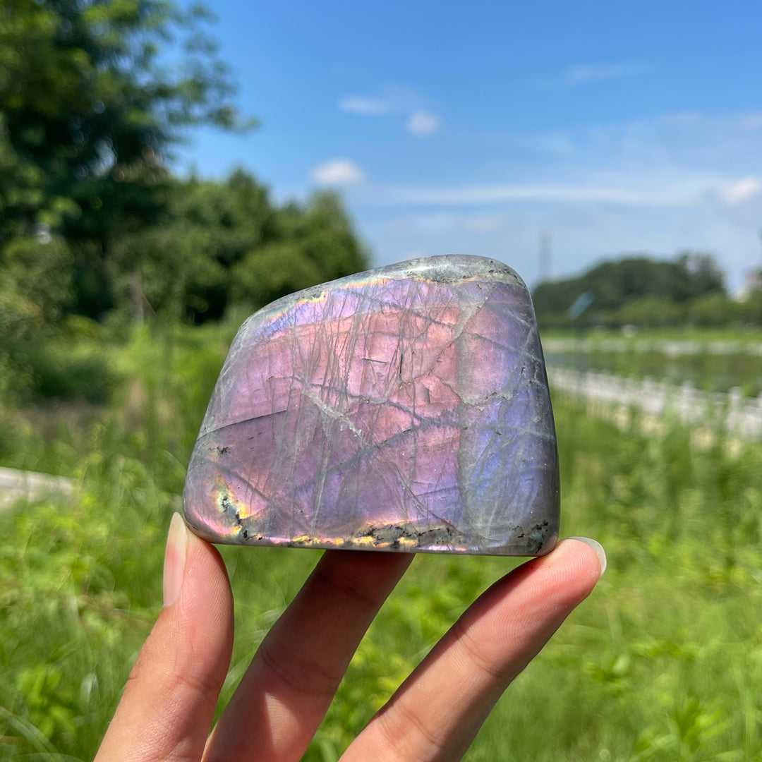 Unique,Natural Crystal Labradorite Ornament
