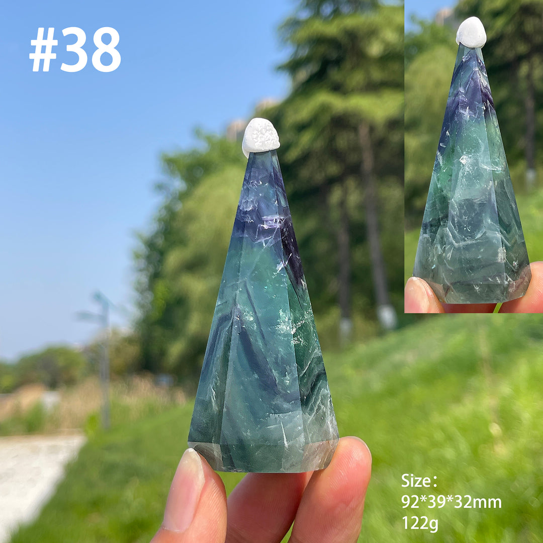 Unique,Natural Crystal Fluorite Diamond Tower