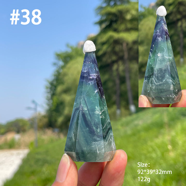 Unique,Natural Crystal Fluorite Diamond Tower