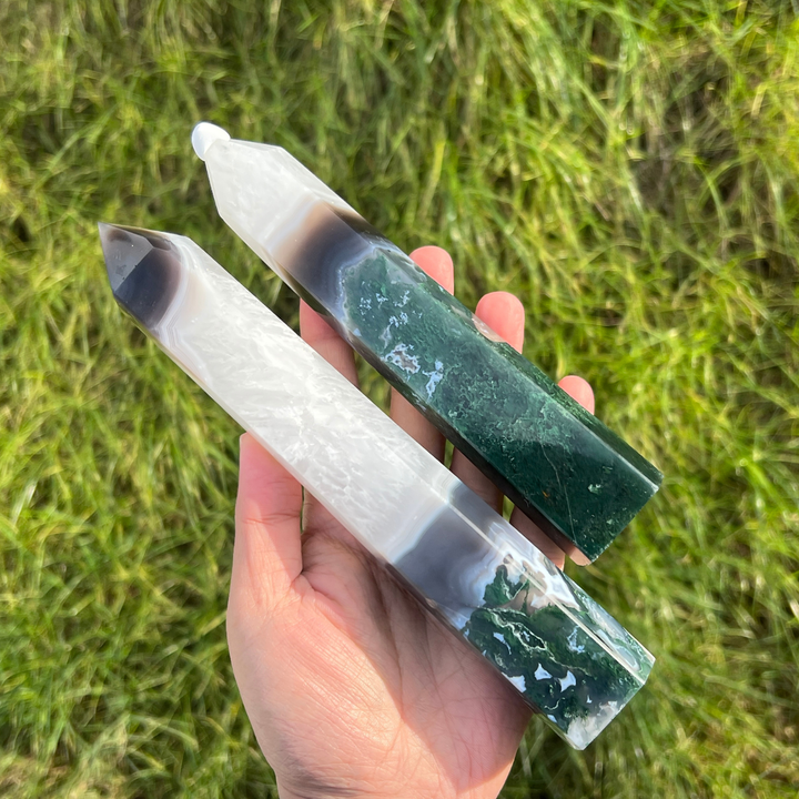 Natura Moss Agate Tower
