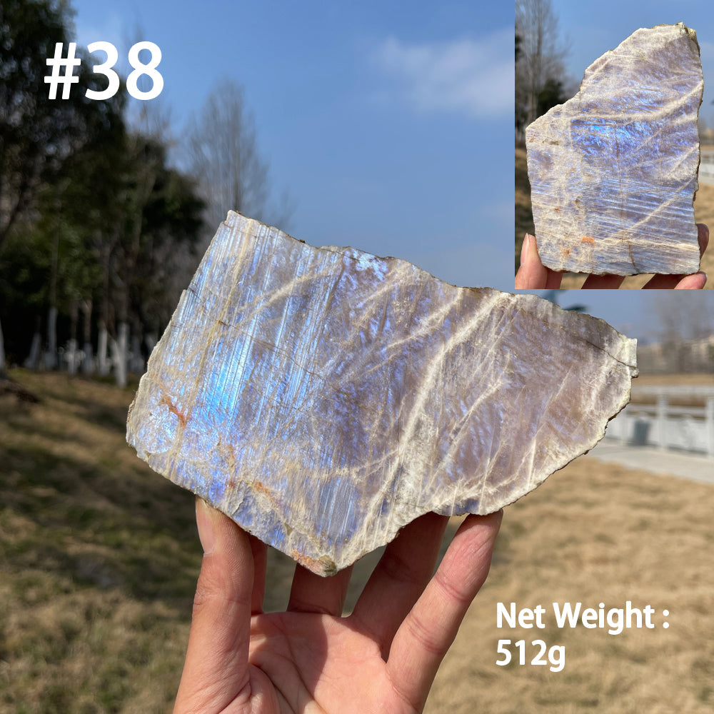 Unique,Natural Crystal Moonstone Slices