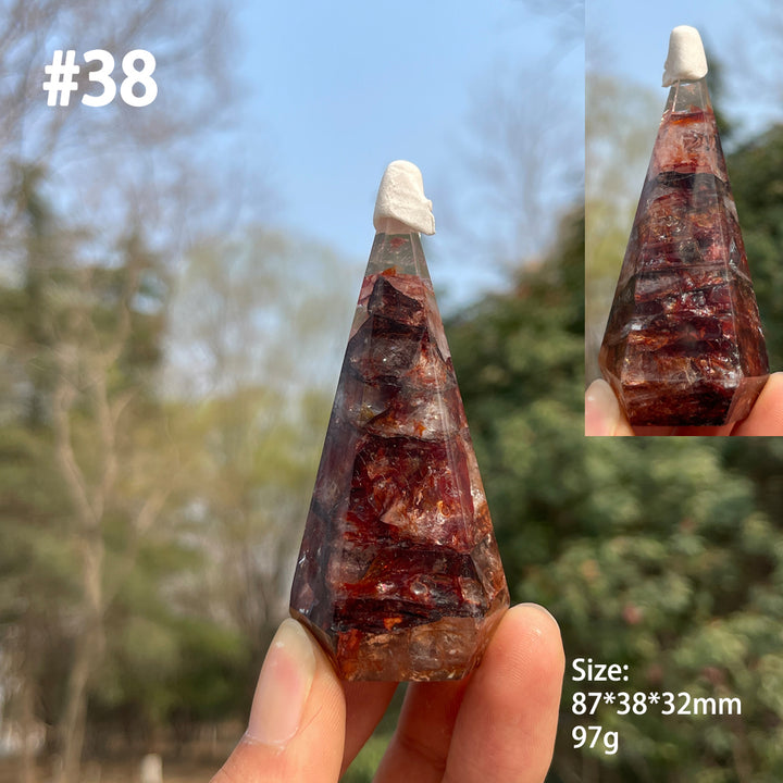 Unique,Natural Crystal Fire Quartz Diamond Tower