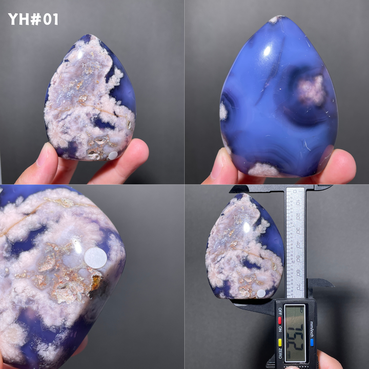 Unique,Blue Flower Agate Teardrop