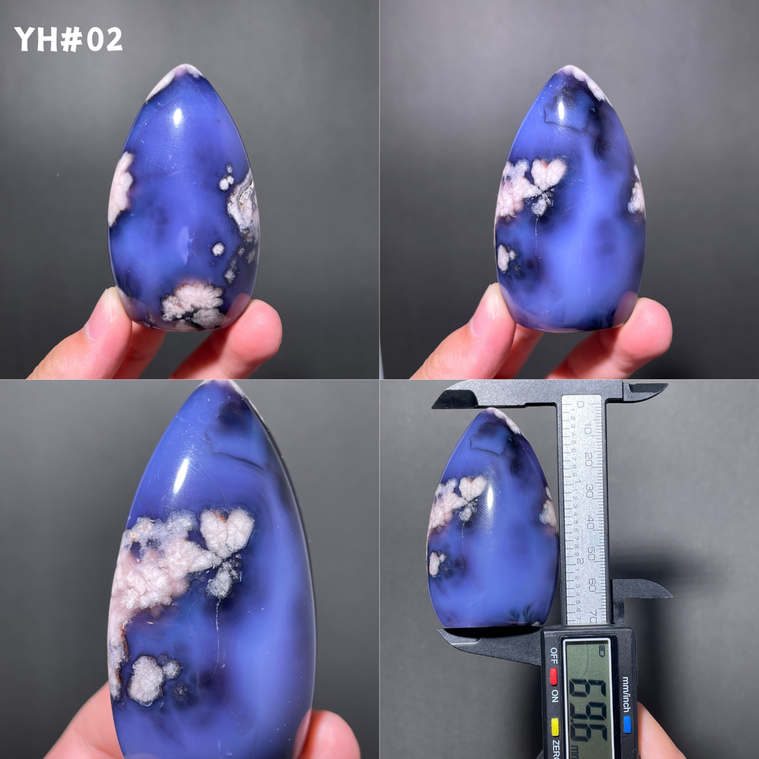 Unique,Blue Flower Agate Teardrop
