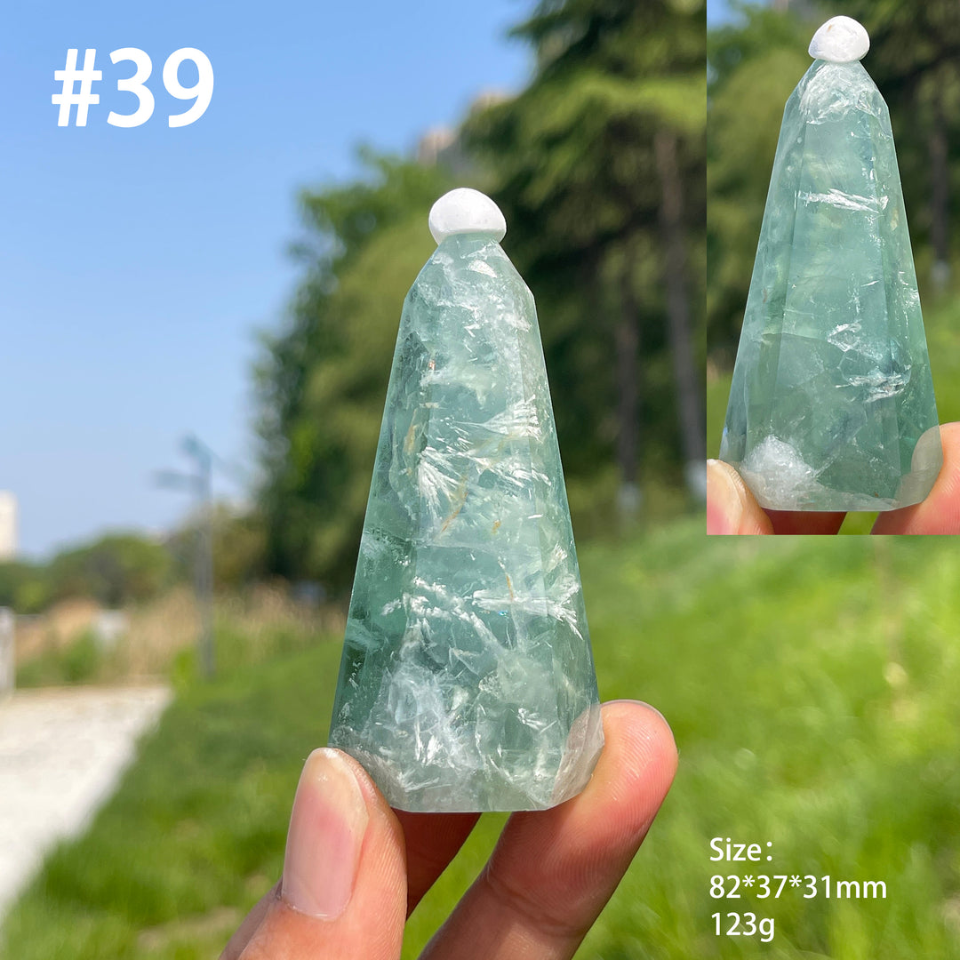 Unique,Natural Crystal Fluorite Diamond Tower