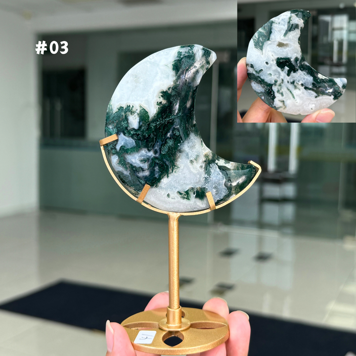 Unique,Moss Agate Moon
