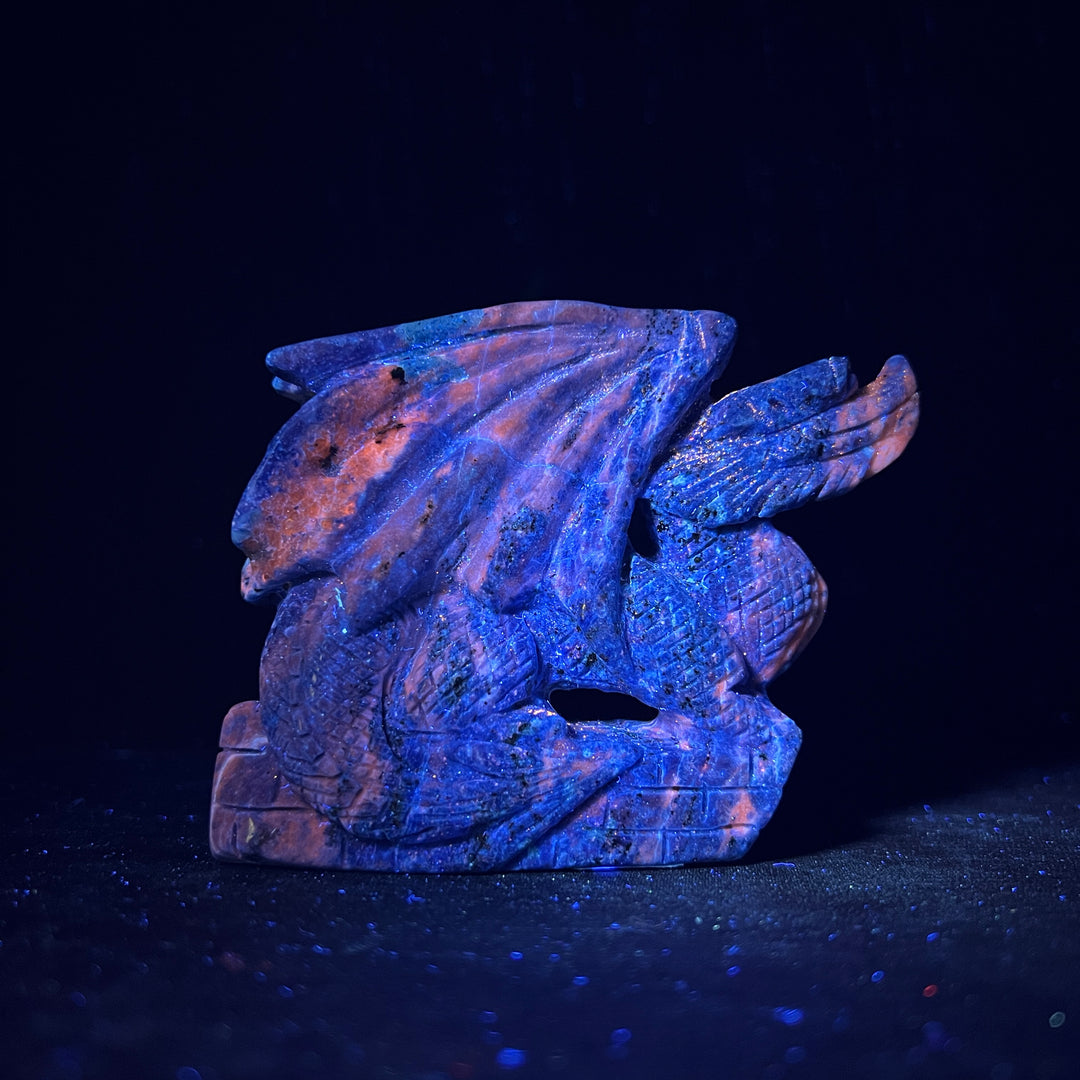Unique,Natural Crystal Carving Lapis Lazuli Dragon