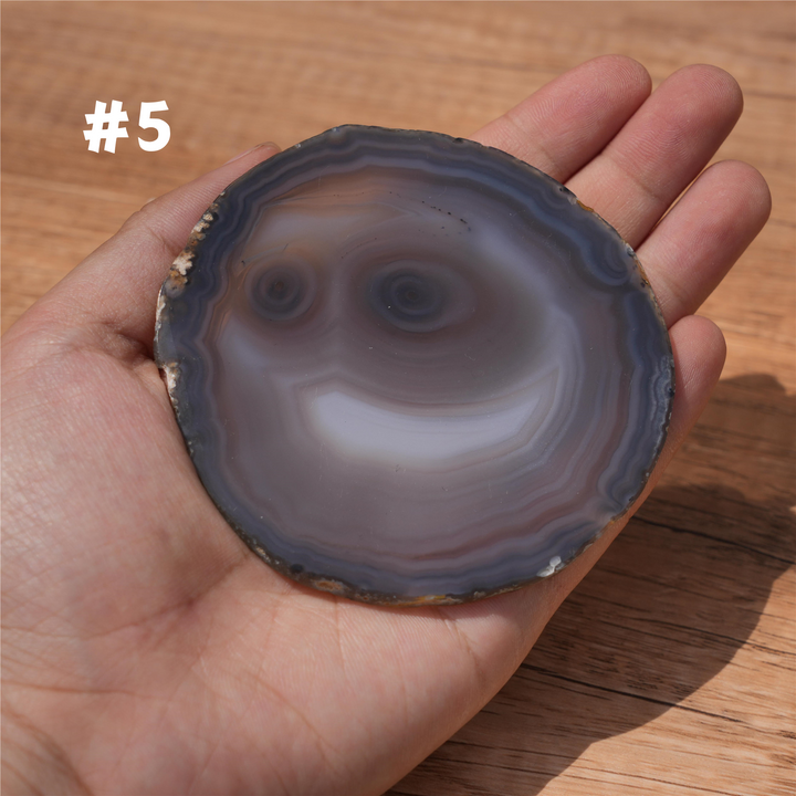 Unique, Agate Slice Smiley Face