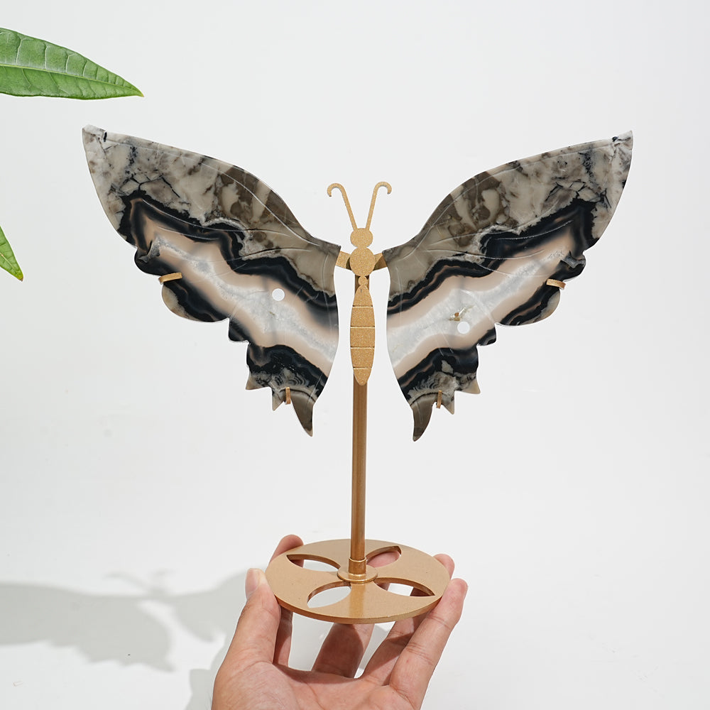 Unique,A Slightly Imperfect Natural Crystal Volcanic Agate Butterfly Wings