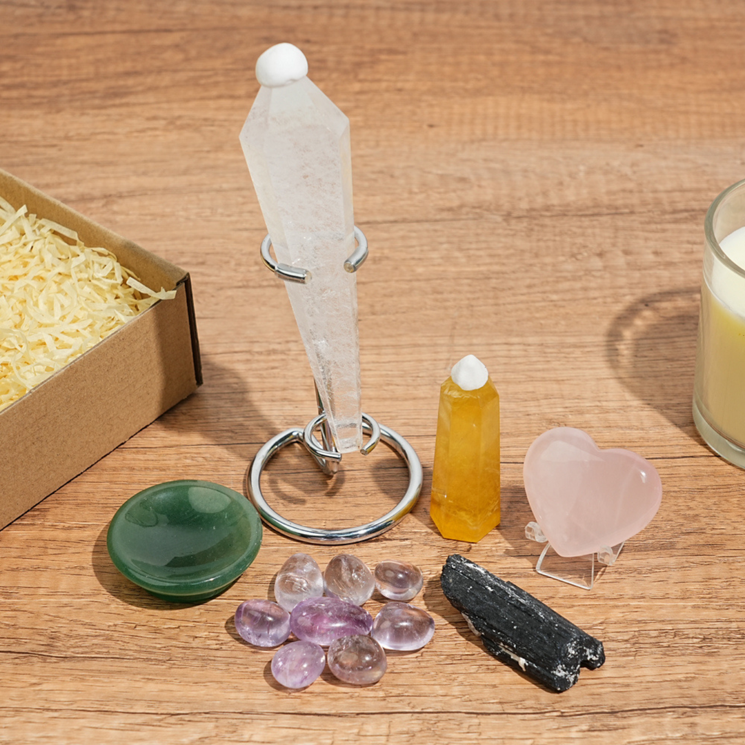 Self-Love & Chakra Healing Crystal Set– Abundance, Focus & Energy Protection