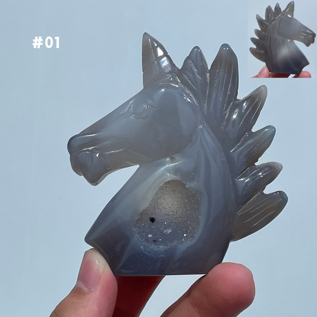 Unique,Agate Geode Unicorn