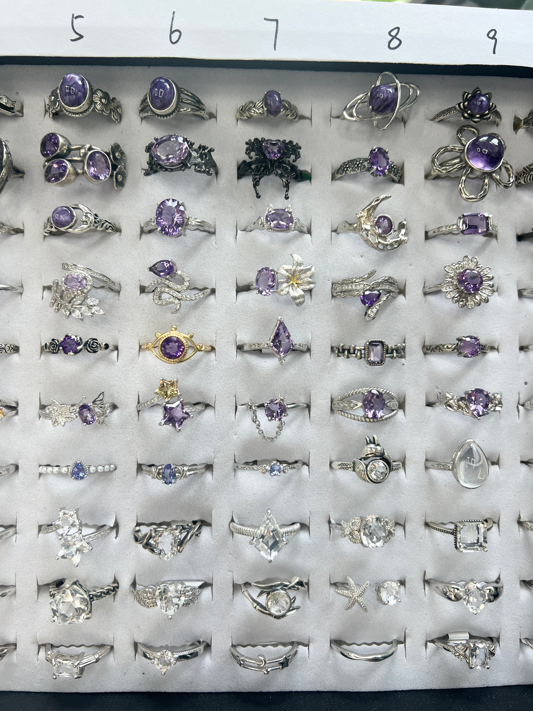 Unique,Crystal Rings-3,S925