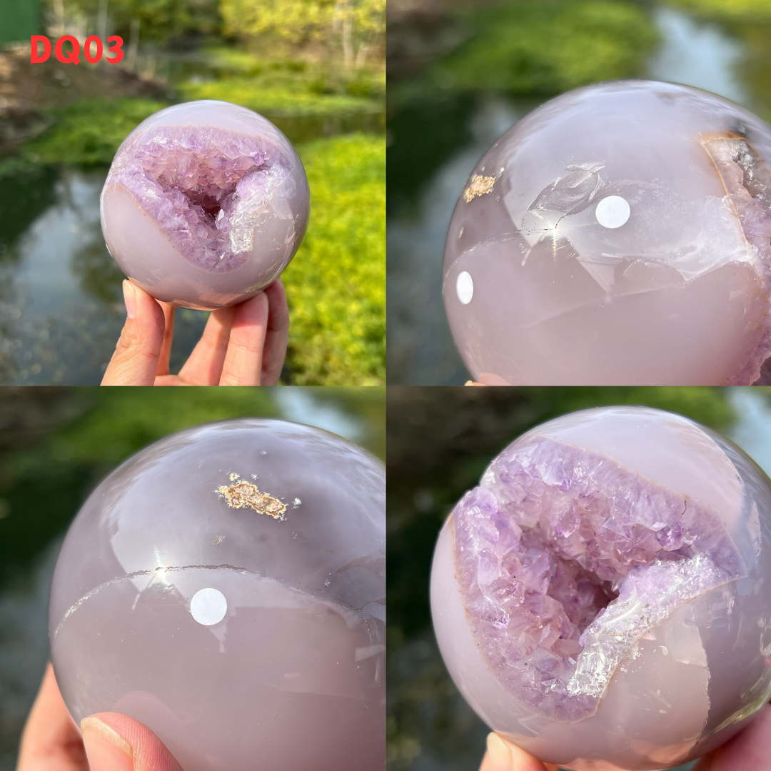 Amethyst Geode Sphere And Agate Geode Sphere