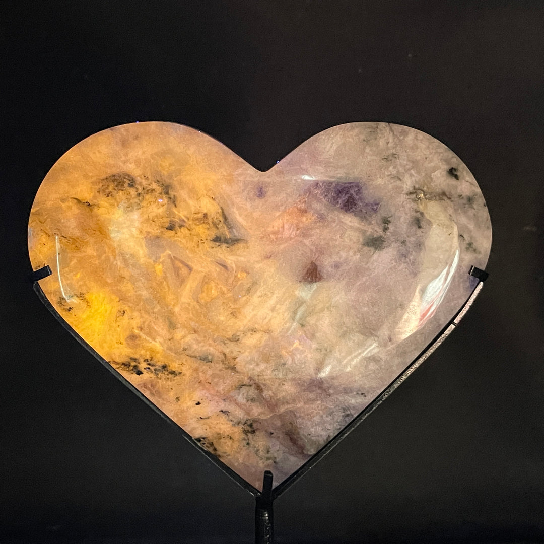 Unique,Natural Crystal Blue And White Porcelain Sodalite Heart