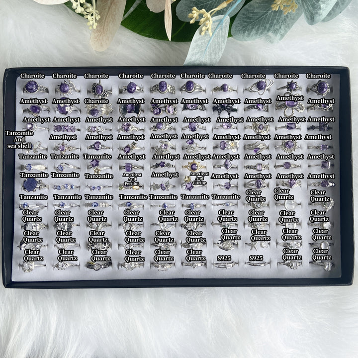 Unique,Crystal Rings-3,S925
