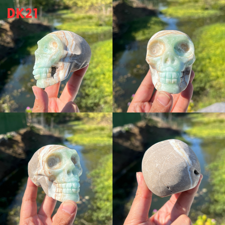 Caribbean Blue Calcite Skull