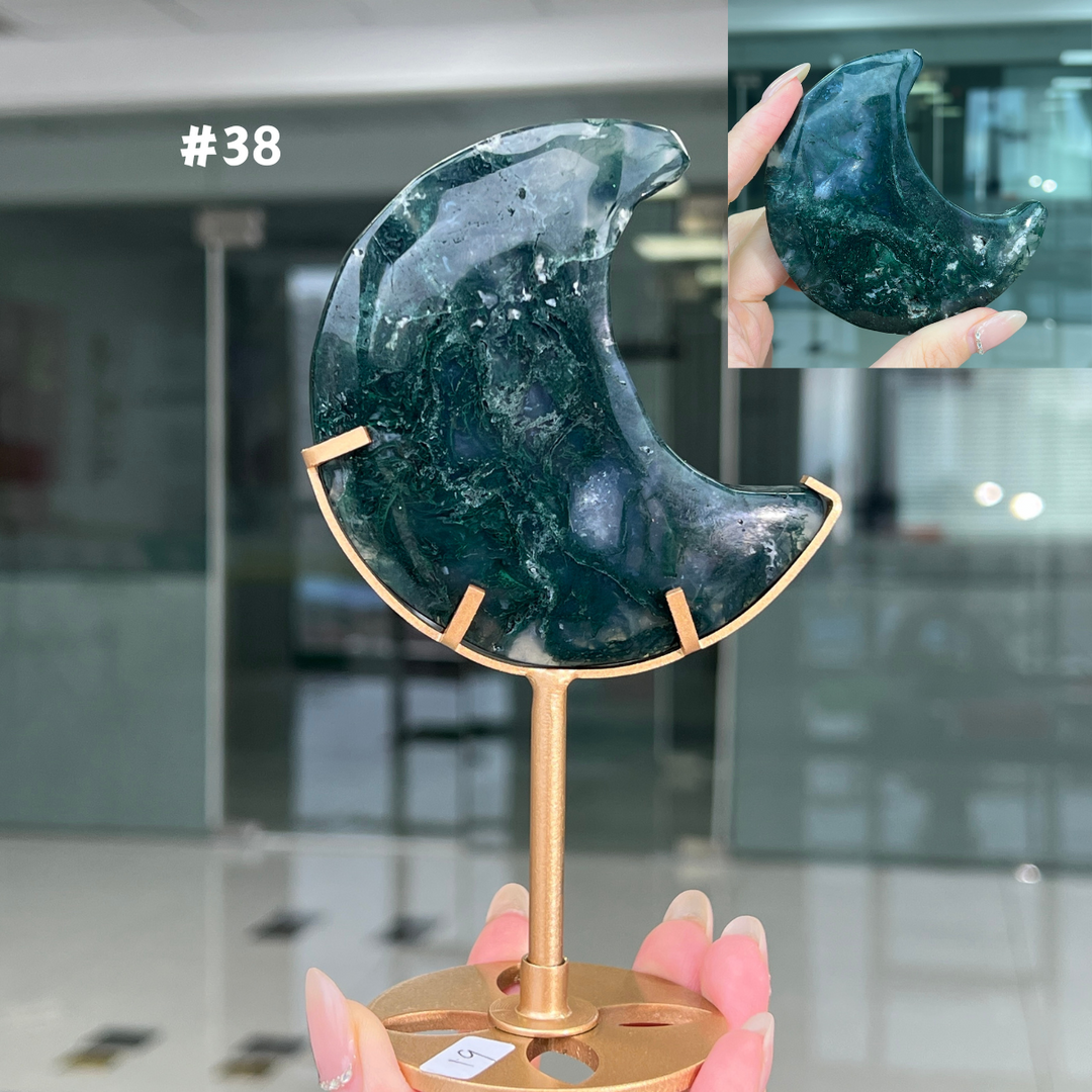 Unique,Moss Agate Moon