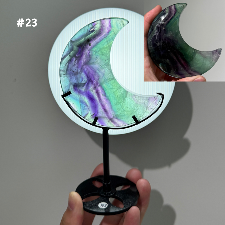 Unique,Rainbow Fluorite Moon