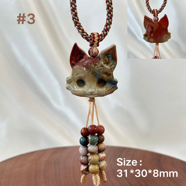Natural Alashan Agate Fox Pendant
