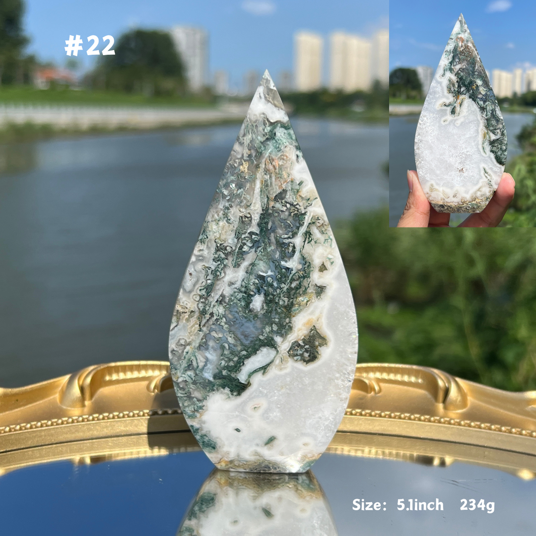 Unique,Moss Agate Teardrop