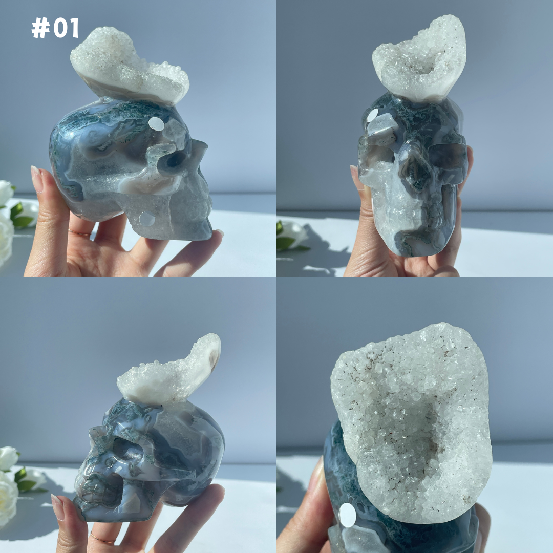 Big Sale,Agate Geode Skull
