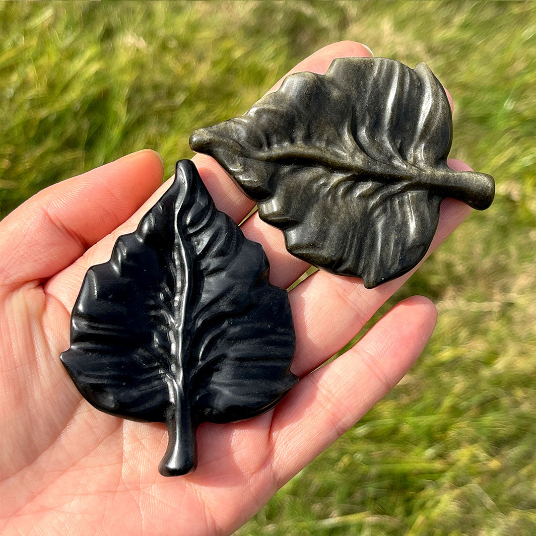 Natural Crystal Carving Leaf