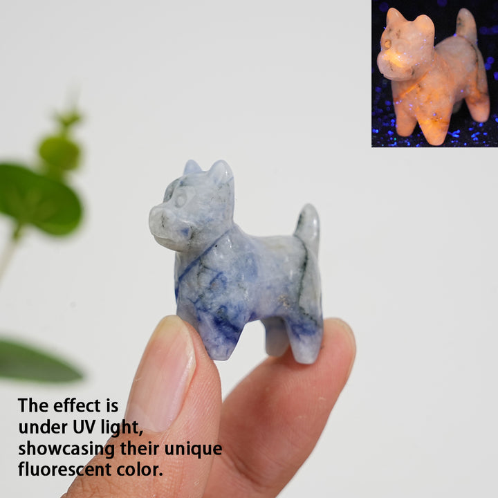 Natural Crystal Adorable Mini West Highland Carving