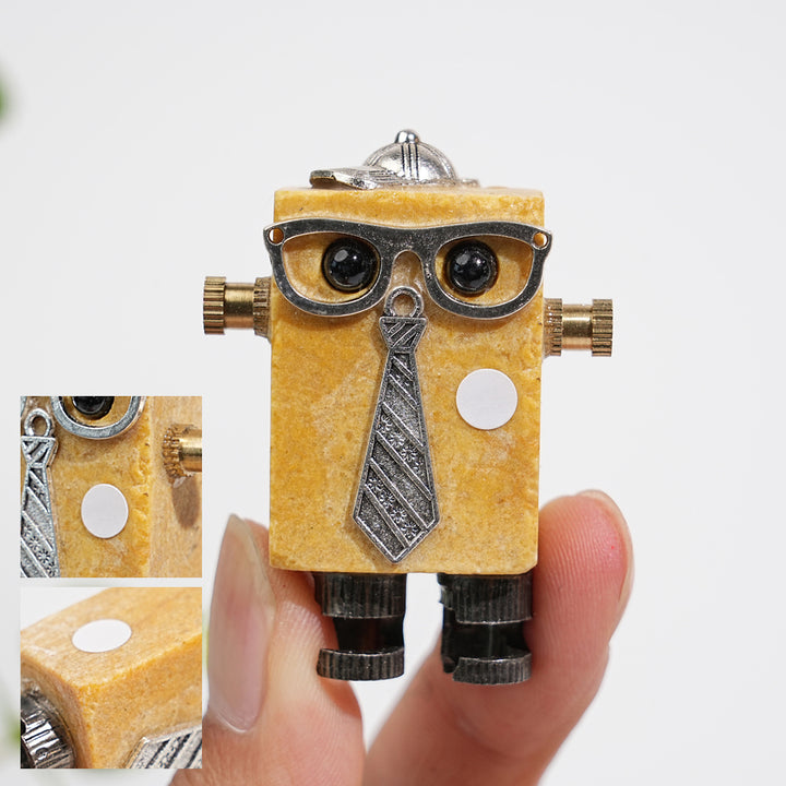 A Slightly Imperfect Natural Crystal Yellow Aventurine Robot