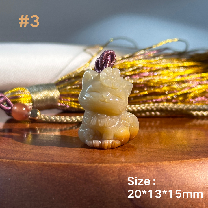 Natural Alashan Agate Cat Pendant