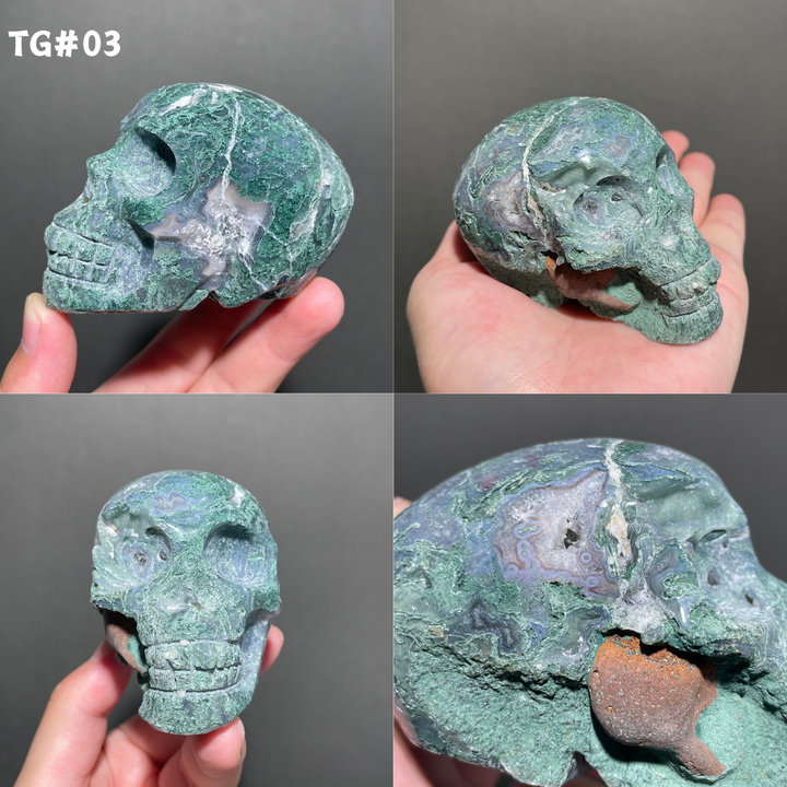 Unique,Moss Agate Skull