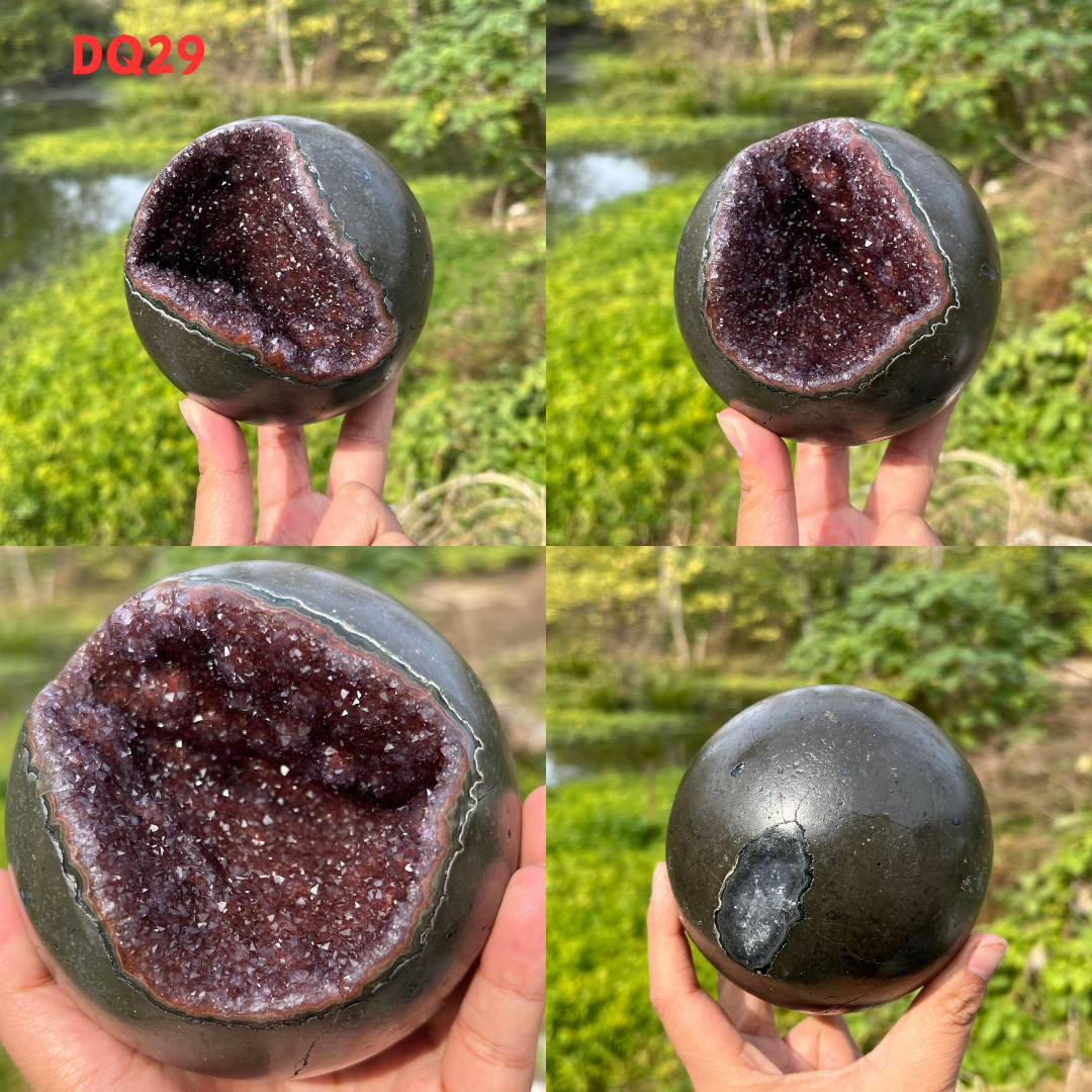 Amethyst Geode Sphere And Agate Geode Sphere