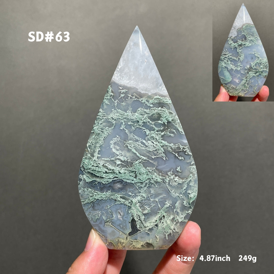 Unique,Moss Agate Teardrop