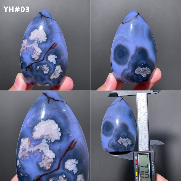 Unique,Blue Flower Agate Teardrop