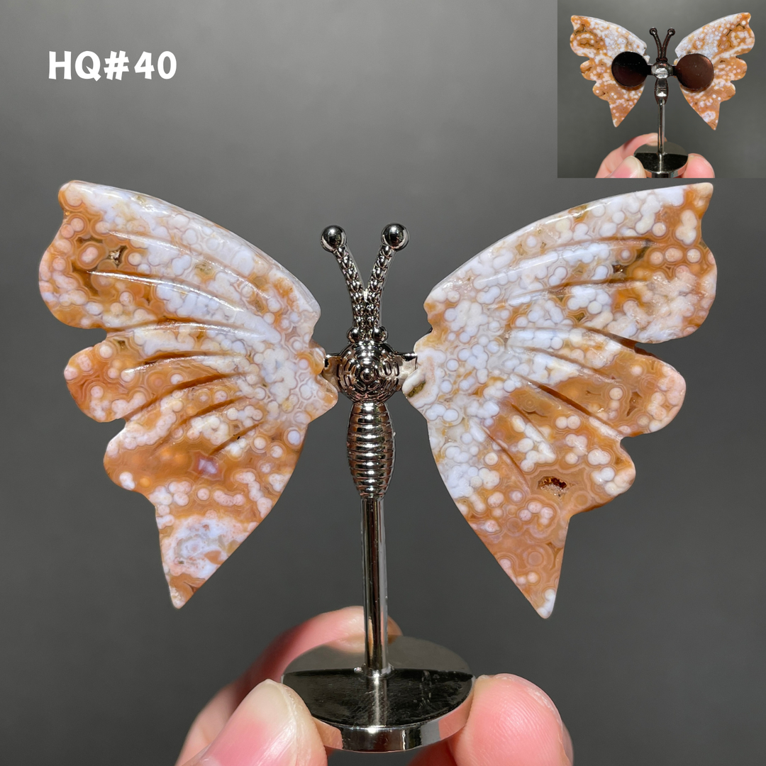 Unique,8th Vein Ocean Jasper Butterfly