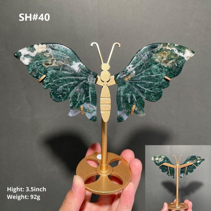 Unique,Moss Agate Butterfly