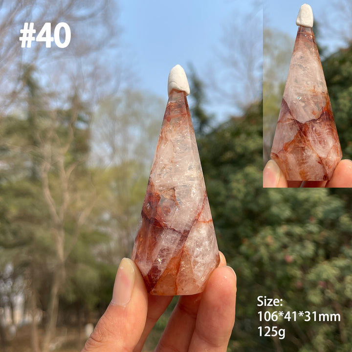 Unique,Natural Crystal Fire Quartz Diamond Tower