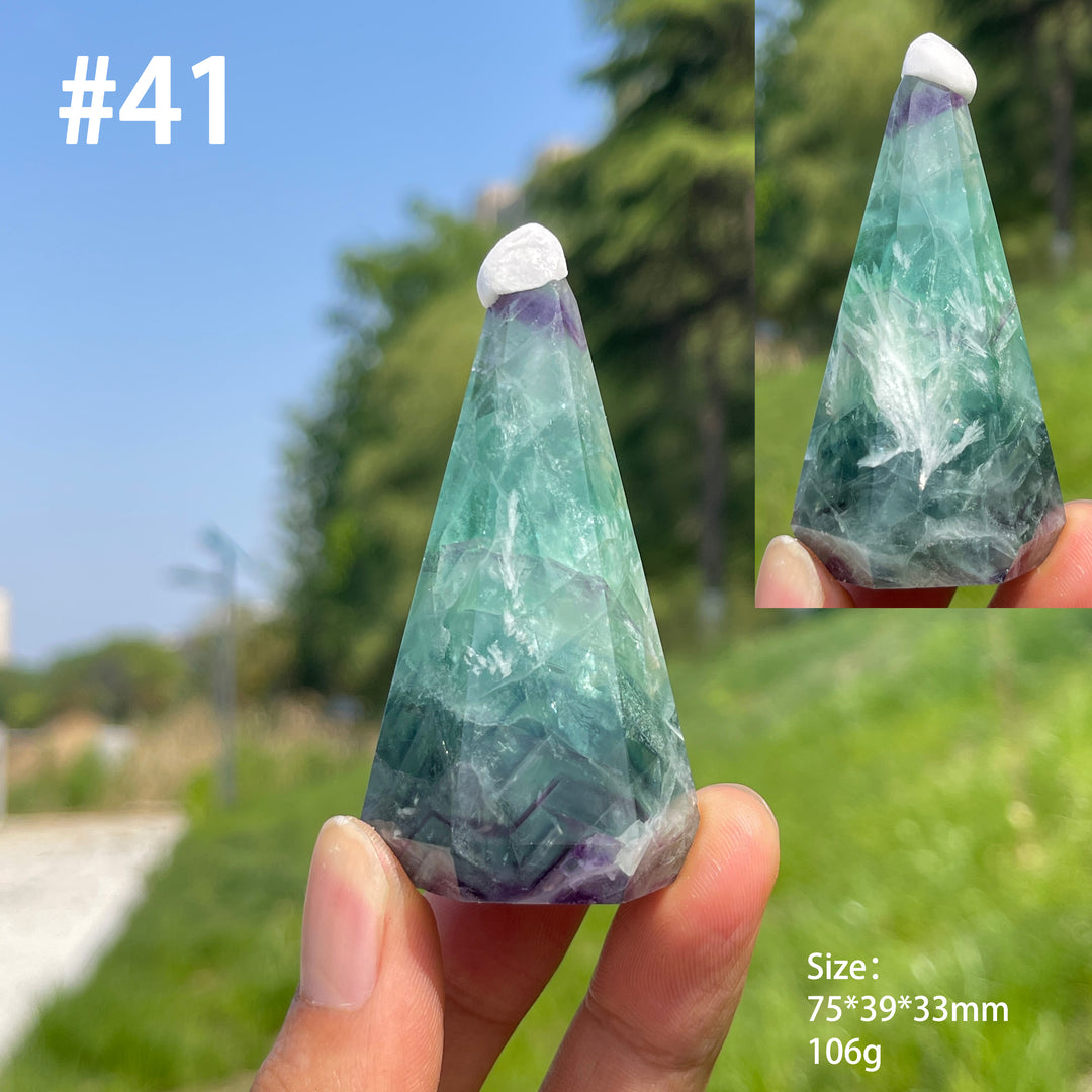 Unique,Natural Crystal Fluorite Diamond Tower