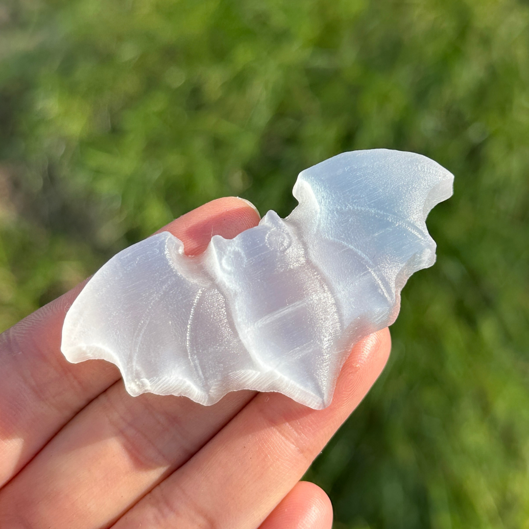 Selenite Bat Figurine