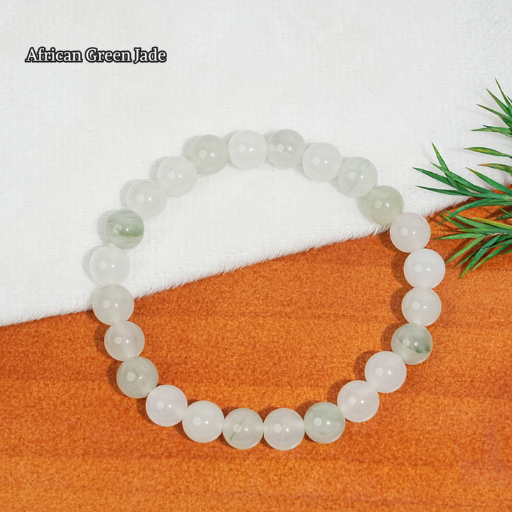 Natural 8mm Crystal Beaded Bracelet, Healing Gemstone Stretch Bangle