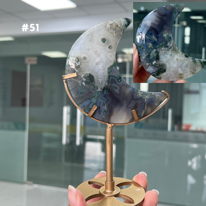 Unique,Moss Agate Moon